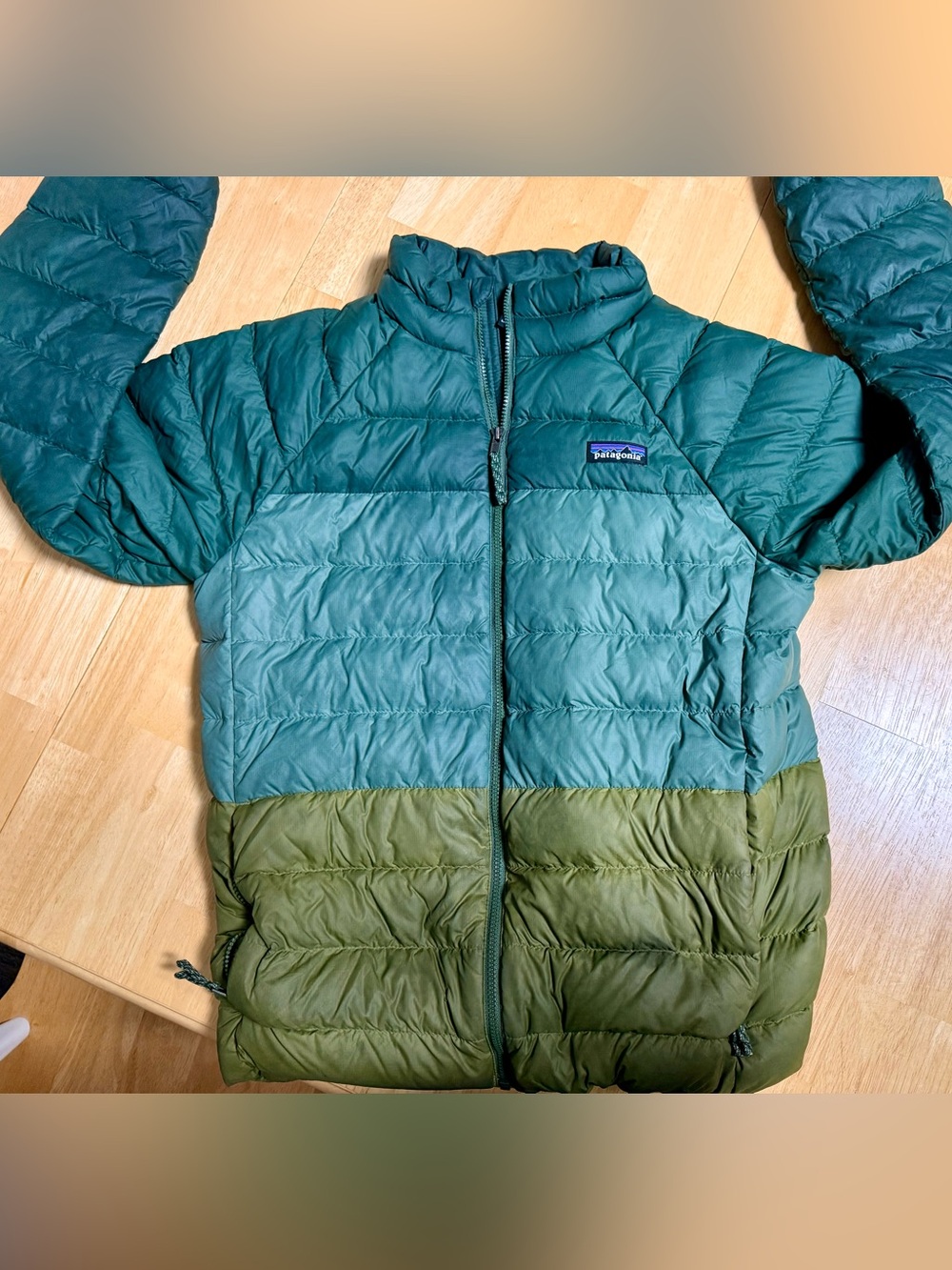 Patagonia Kids Colorblock Puffer Jacket - Teal & Olive